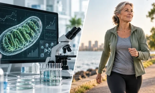Mitochondrial research contrasted with human physical activity to illustrate the difference between laboratory findings and real-world outcomes.